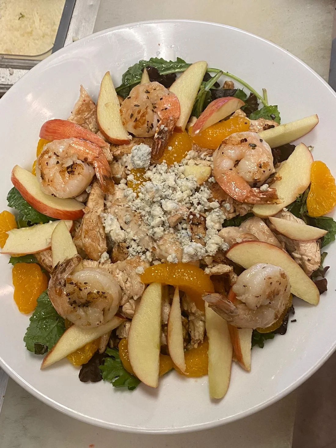 Chicken and shrimp Caesar salad